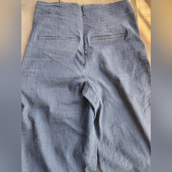 Vince Vintage Style Wide-Leg 63% Linen Blue Jean Pants - Picture 5 of 7